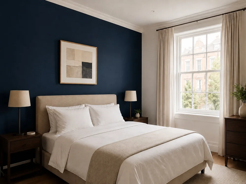 Bedroom decorated in calm neutral tones