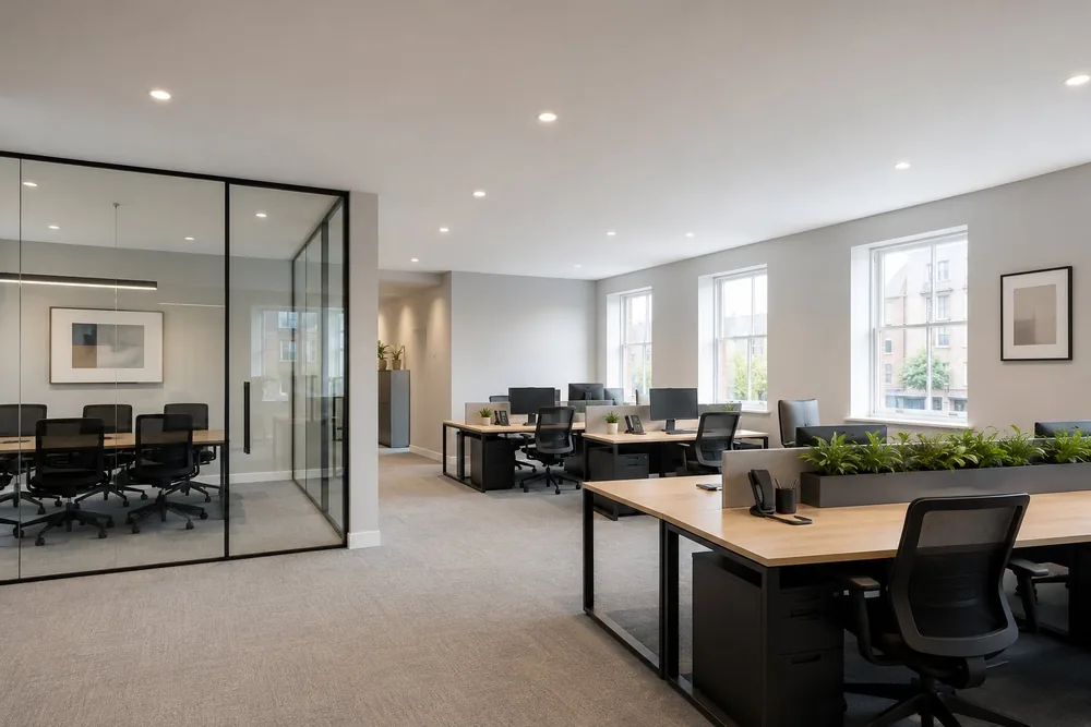 Commercial office interior after decorating